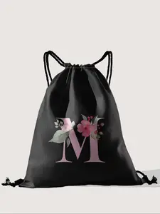 Letter M Pattern Christmas Packaging Bag, Multi-Purpose Storage Bag, Portable Travel Dustproof Bag, Baby Diaper Bag, Jewelry Cosmetic Bag