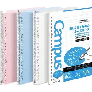 Smart Ring Binders 3 Pack, A5 Binder Notebooks With 100 Loose-Leaf Papers, 25 Sheet Capacity, 20 Ring, Slim Binder Folder for Meeting and Classes, Vivid Color, Japan Import