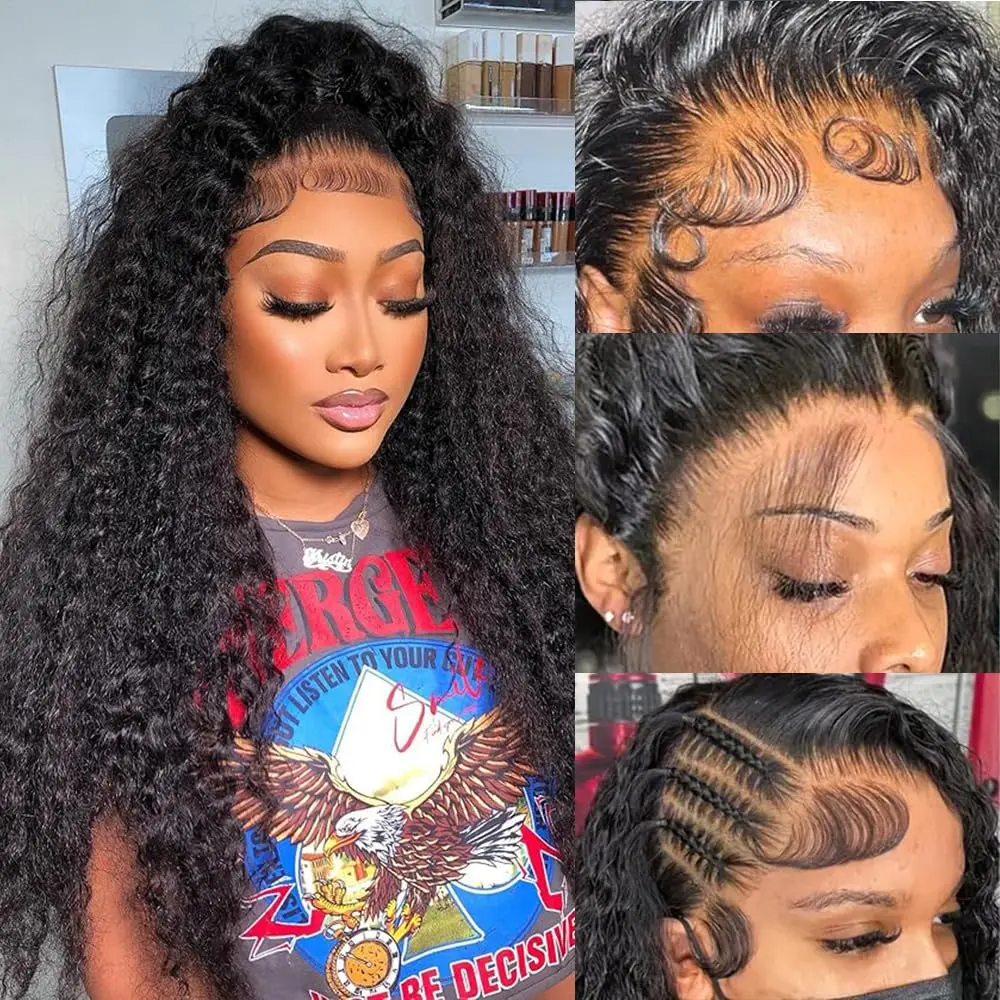 【Lemoda Outlets Sales 】Lemoda Outlet Deals 13x6 Deep Wave Lace Front Wigs Human Hair 13x6 HD Lace Front Wigs Human Hair Pre Plucked Glueless Frontal Wigs Human Hair Deep Curly Wig for Women 200 Density