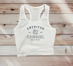 american cowgirl cropped tank top