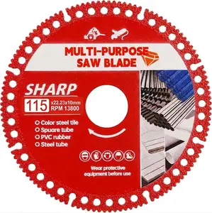 4.5" Diamond Multi-Material Cut Off Wheel for Angle Grinder, 7/8" Arbor, Long-Life Low-Spark Cutting Disc for Metal, Wood, Plastic, Tile, Stone and Fiber Cement – Fast Clean Cuts