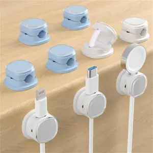 9 pack Semi transparent cable organizer, desktop data cable holder, storage, organization, collection, charging cable holder, desk organizer tidy, office desk accessories