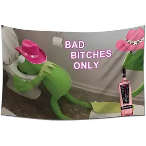 Bad Funny Flag bitches only Banner Flag Wall Art Hanging,For Decorate Clubs Concerts Bars University Dormitories Living Rooms Bedrooms Decor Tapestry Parties,Gift