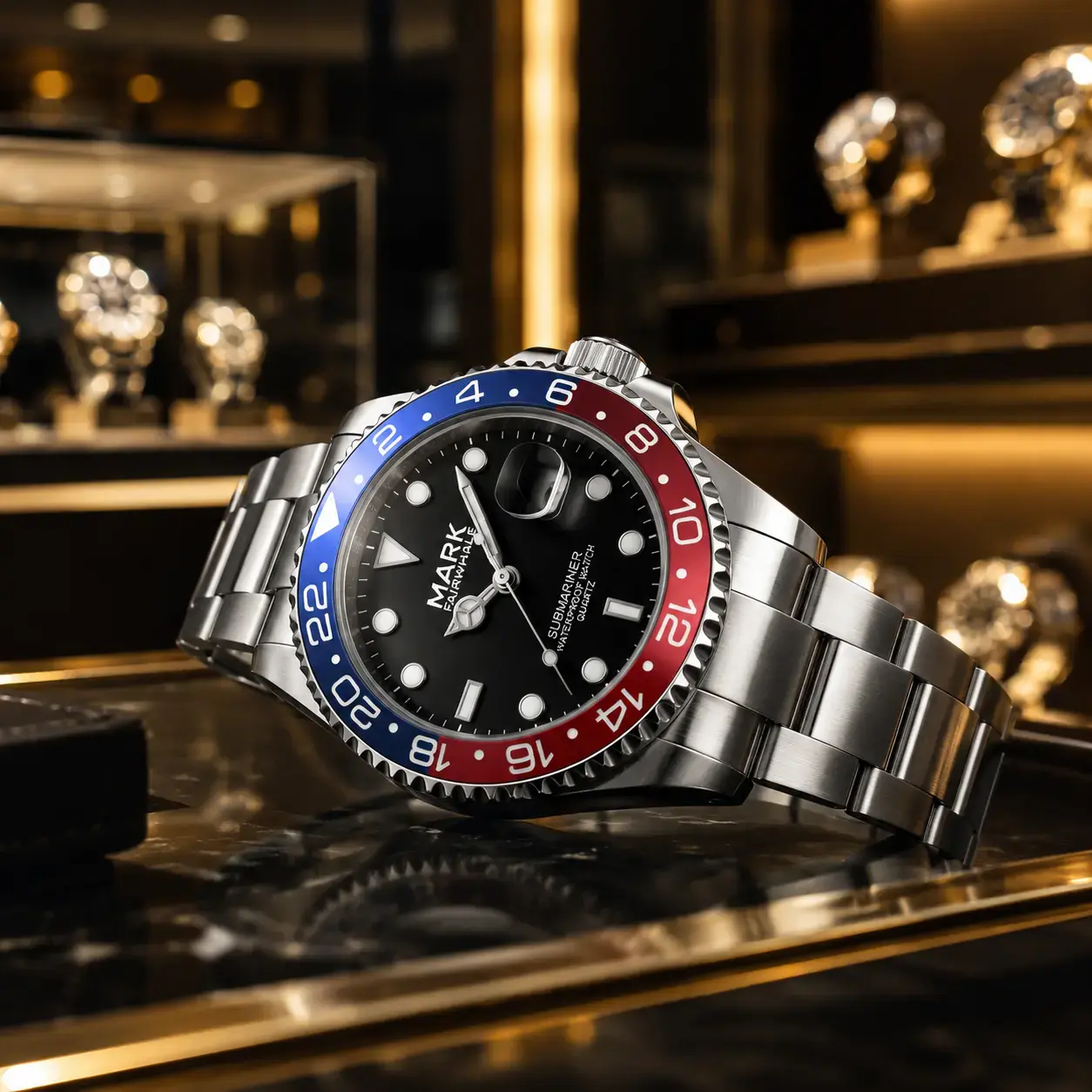 TimeVerse Men's waterproof watch, fashionable luxury steel band watch, r parties and outdoor activities. Luminous watch, equipped with a single calendar function, the outer ring of the case can be rotated to allow you to read the time clearly. summervib