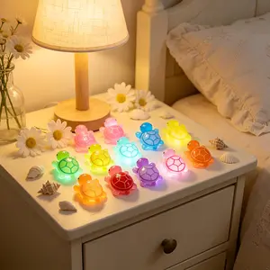 Magical Glowing Turtle Statue Whimsical Home Decor for Shelf & Windowsill