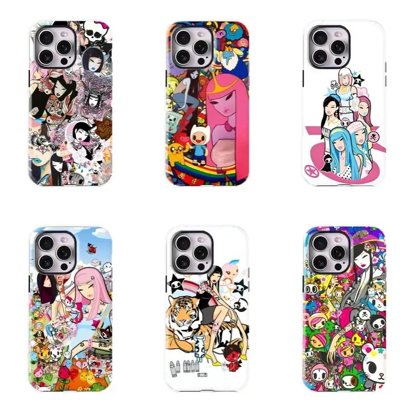 T0kid0ki Collage Art Phone Case, Y2K Colorful Trendy Graffiti Anti-drop Protective Case,PBT+TPU Dual - Layer Drop - Resistant Case for iPhone 17/16/15/14/13/12/11 ProMax Plus for Samsung phones,an excellent gift for friend or fans.