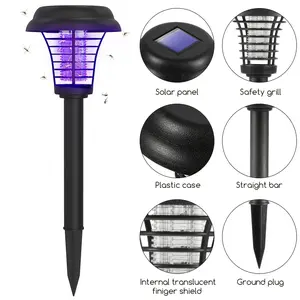 Solar Powered/Electric Mosquito Killer Lamp LED Trap Lamp Fly Bug Insect Zapper