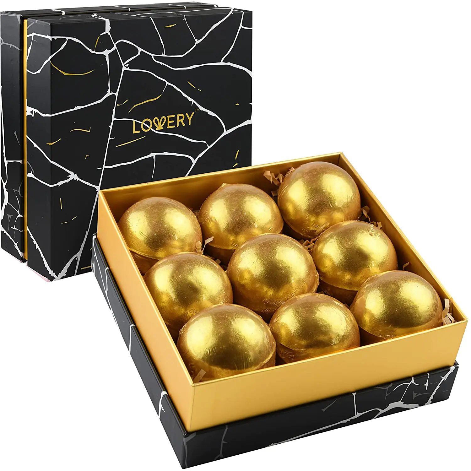 24K Gold Bath Bombs Gift Set - 9Pc Marble Spa Bubble Bombs