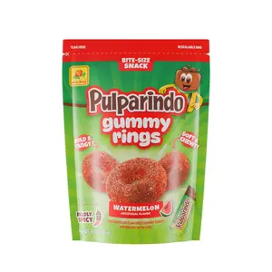 Pulparindo Spicy Watermelon Gummy Rings, 9 oz (255g) Mexican Novelty Candy, Bite-Size Snack for All Ages
