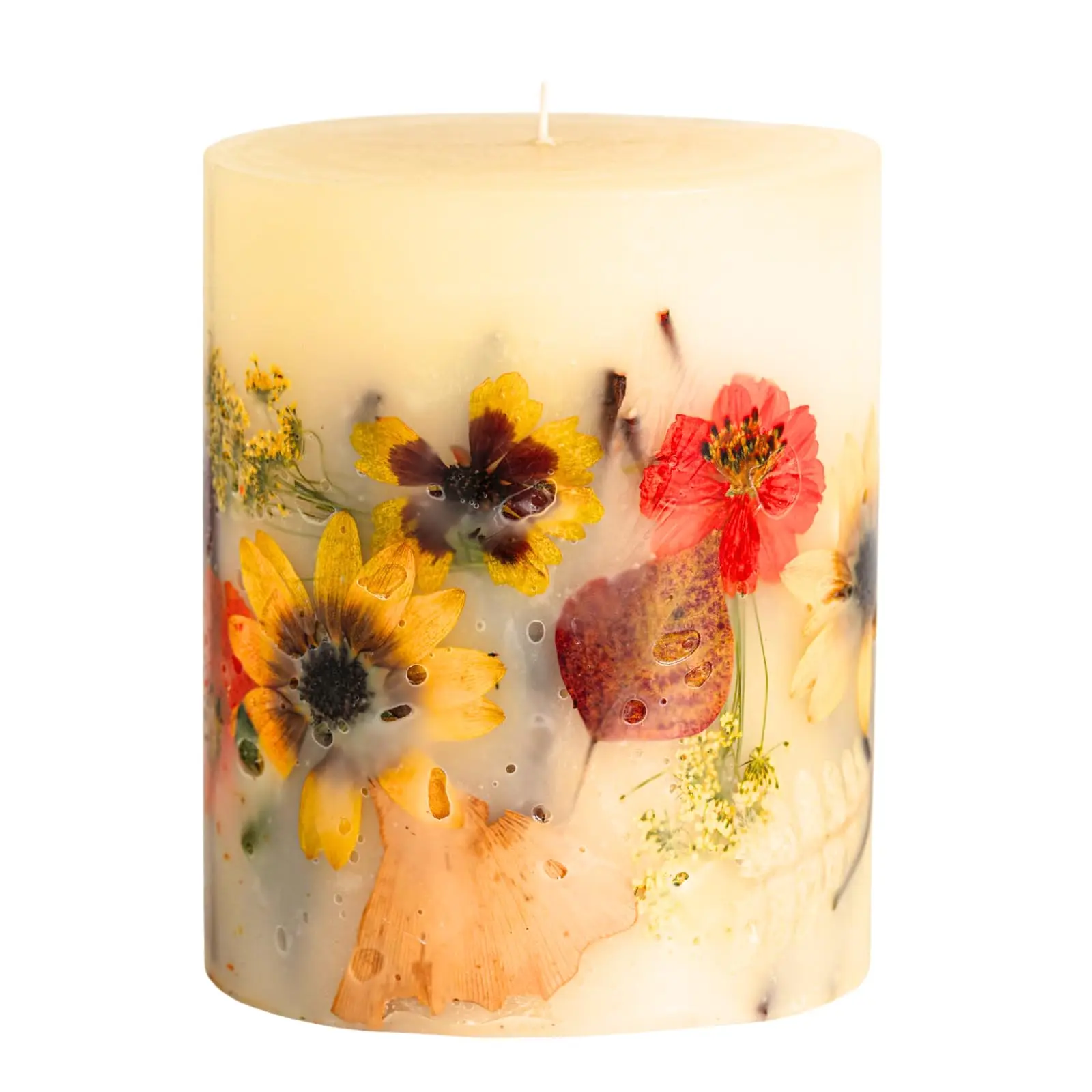 Rosy Rings Small Round Botanical Candle - Aromatherapy, Long Lasting Candle, 120 Hour Burn Time, Floral Botanical Candles Home Decor Essential Oil Home