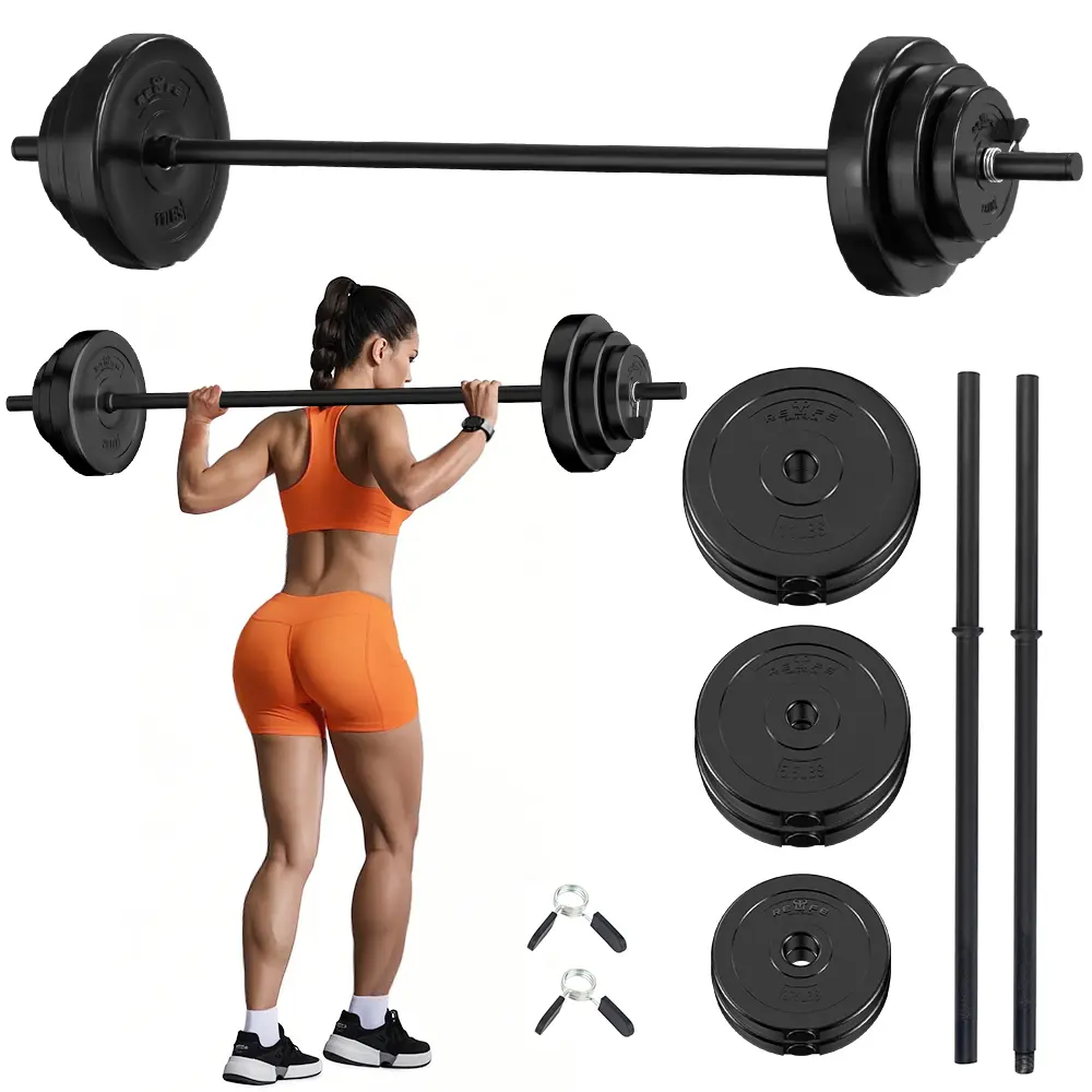 Relife Adjustable Barbell Weight Set for Home Gym, Barbell Weight Set for Lifting and Body Building, Black Muscle Training Equipment Muscle Exercise Equipment summerwins
