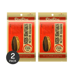 2Packs CHACHA 【Jackson Wang Favorite】Roasted Salted Sunflower Seeds - Five Spice Flavor, 8.82oz/Pack