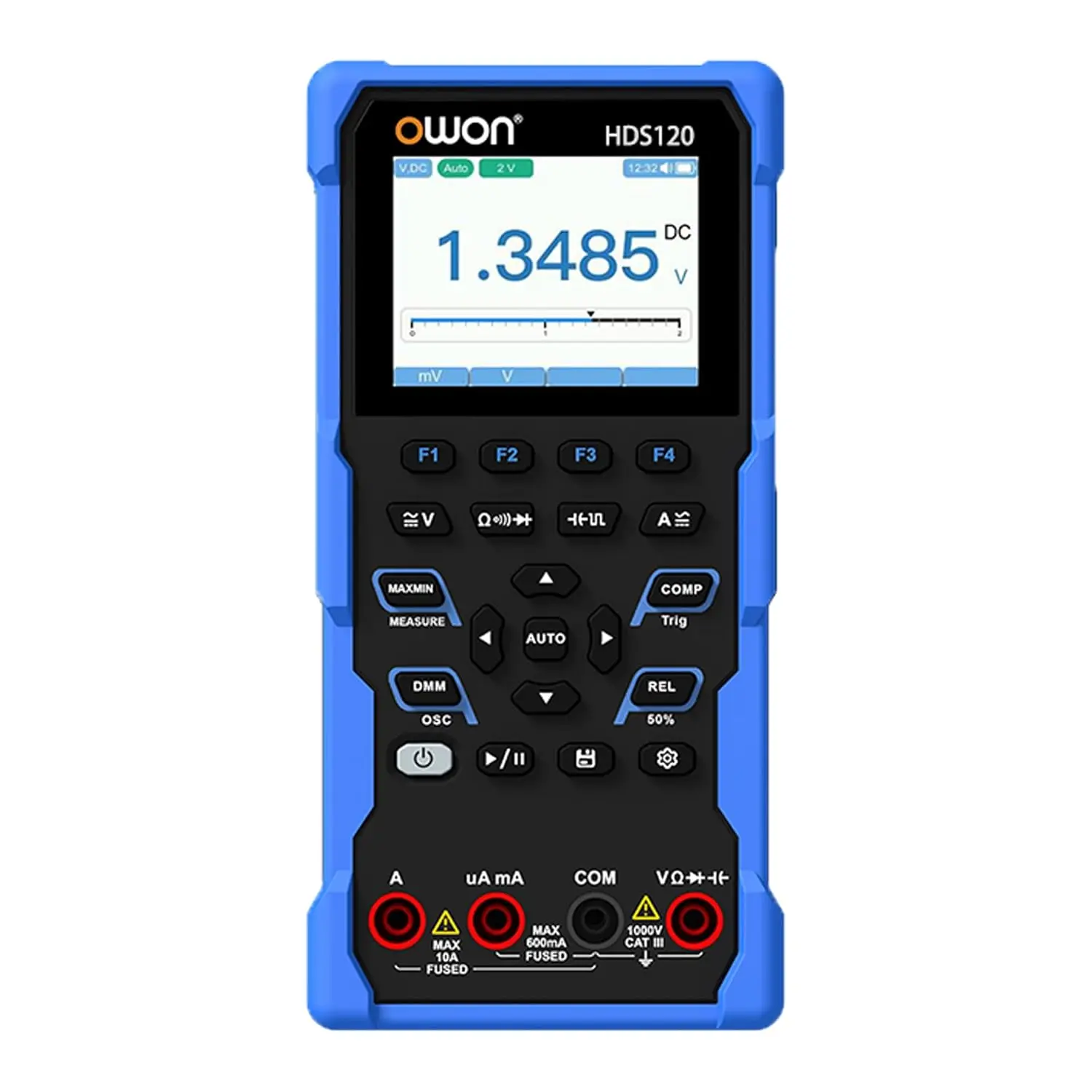 HDS120  Oscilloscope Multimeter 2 in 1 Function Oscillograph 1MHz Bandwidth 4 1/2 Digits Multimeter Multiple Tester Functions for Handheld Laboratory