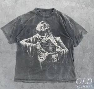 Skeleton Ripping Rib Cage Vintage 90s Graphic T-Shirt, Rib Cage Shirt, Retro Skeleton Tee, 90s Skull Shirt, Y2k Skull Tee, Washed Shirt