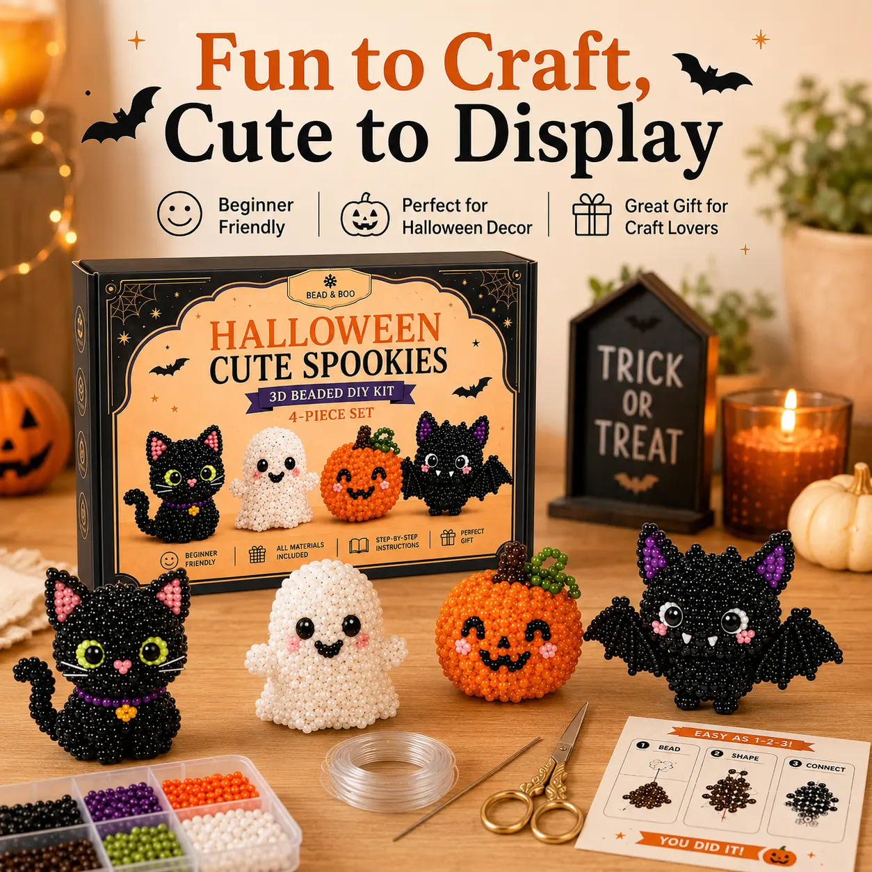 3D Beaded Animal Kit for Adults And Teens - Mini 3D Beaded Animal Set with Colored Beads And Instructions, Handmade Jewelry Craft Kit for Creative Projects, Suitable for Holidays, Animal Lovers, Festival Enthusiasts, And Everyday Decorations