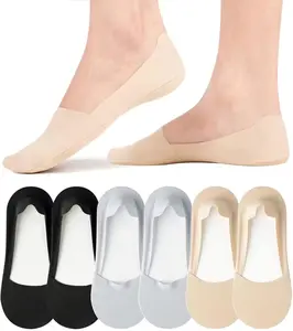 Socks Womens Non Slip Low Cut Invisible Liner Footies Thin Silk Socks for Flats Loafers Lightweight 6 Pairs Womenswear Boat  Comfort Nylon Anklesocks
