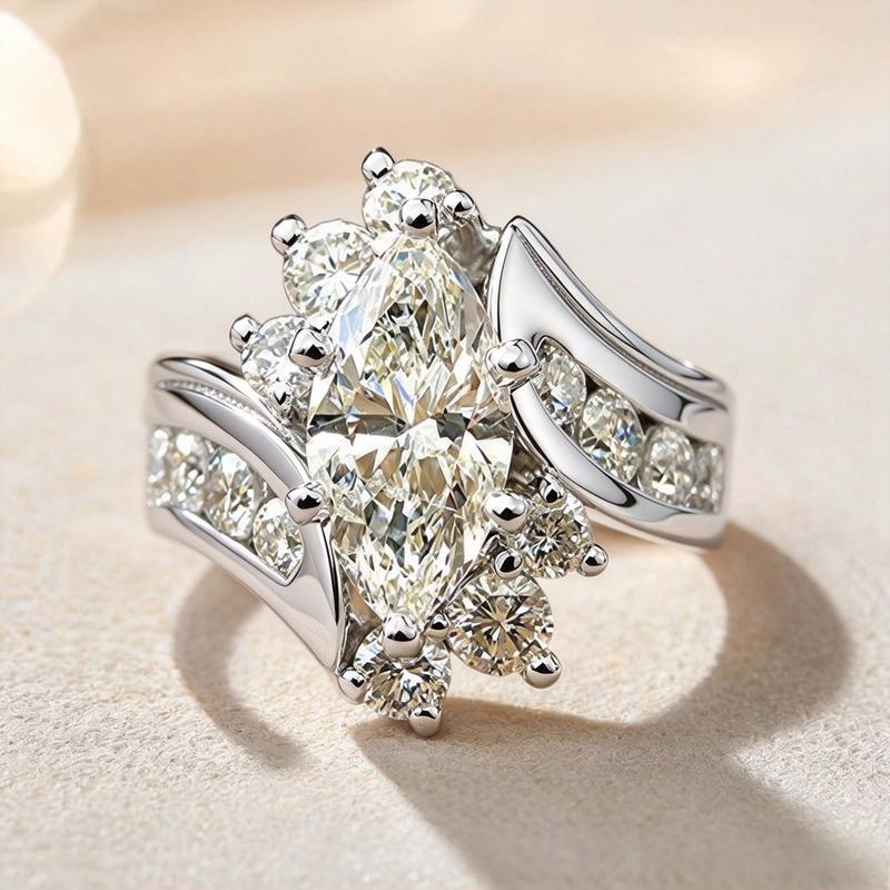 Elegant Oval-shaped Cubic ium Copper Engagement Ring for Women - A Promise Ring for A Bride A Wedding Gift promise ring for gf