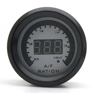 52MM White Face LED Digital Fuel Ratio Gauge for Vehicle - Car Repair Tool with O2 Sensor, 0-1V Range [TS1]