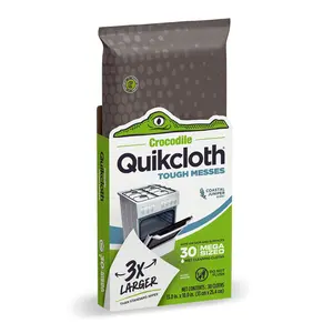 Quikcloth Tough Messes Mega-Sized Cleaning Cloths - 3X Larger for Kitchen Grease & Stuck-On Food - Plant-Powered, Sustainable, Coastal Juniper Scent - 30 Cloths