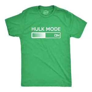 Hulk Mode On T Shirt Funny Graphic Gym Workout Top Sarcastic Saying Adult Humor Mens Funny T Shirts Cool Vintage Fashion T-Shirt Gift Classic Menswear Nerd Apparel for Men Funny Movie Short Sleeve Novelty Tees Green -