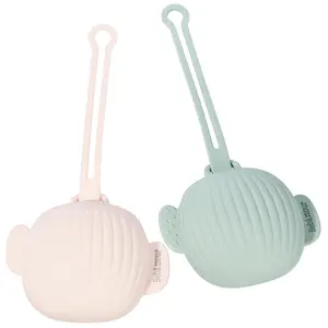 [Summervibes] BEBÁMOUR Soft Silicone Pacifier Case, Portable 2-Pack Baby Pacifier Storage Container, Safe Baby Care Accessory