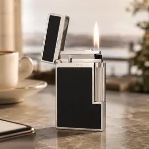 [Lacquer] Black Lacquer Silver DPT old fashined Lighter 125g perfect gift for husband father's day gifts