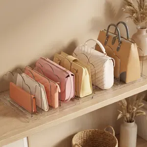 Lifewit Purse Organizer, Adjustable Shelf Dividers Organizers, Acrylic Purses Storage Holder, Rangement Garde Robe for Handbag,Clutch,Tote,Book in Bedroom, Office