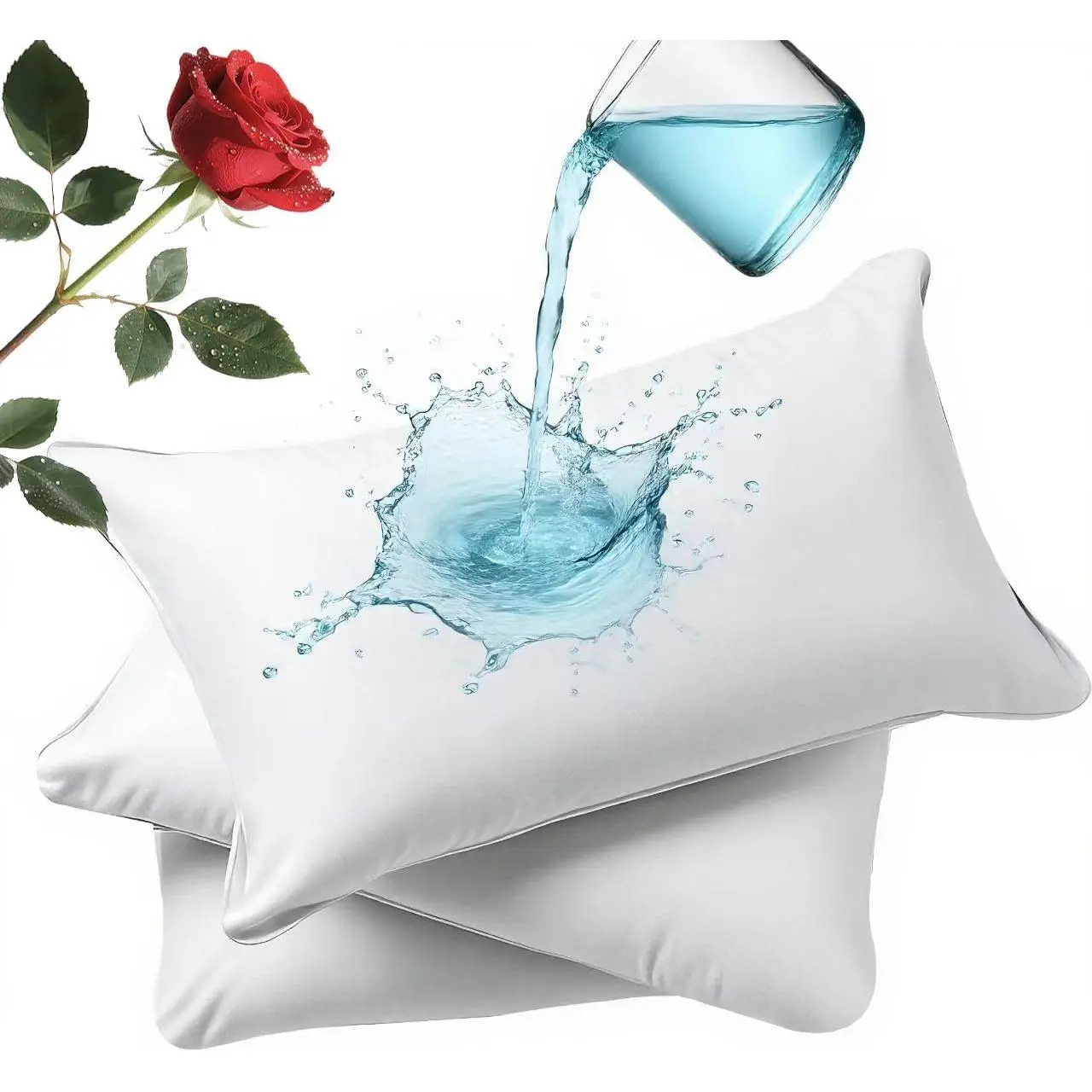 Waterproof Pillow Protectors 4 Pack Standard 20x26 Inches With Hidden Zipper Dust Moisture Sweat Proof Pillow Case Cover Protector Soft Comfortable White (4, Standard 20x26 inches )