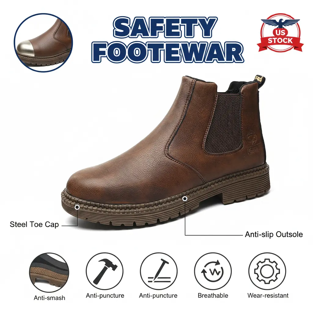 Splash-proof Smash-proof Puncture-proof Breathable Safety Shoes Unisex Chef Work Shoe Waterproof Anti-slip Durable Outdoor Comfortable Men Women Slip Resistant Military Style Sneakers Base Camp Footwear Tactical Training Combat Protective Work Boots