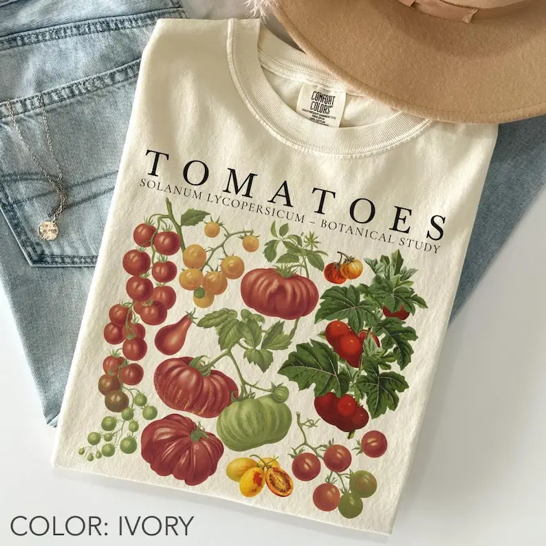 Comfort Colors Tomato Shirt , Fruit Shirt, Botanical Shirt, Cottagecore Clothing Vegan Shirt, Garden Shirt, Vegetable Shirt, Aesthetic Shirt