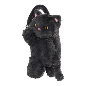 Cartoon Cat Design Car Tissue Box, Cute Plush Hanging Tissue Holder, Car Seat Back Tissue Bag, Car Interior Accessories for Women & Girls