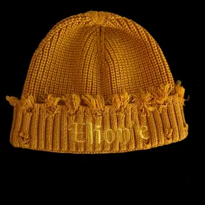 Mustard Distressed Beanie Winter