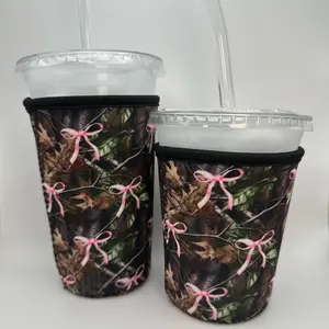 Camo bow country Iced Coffee Koozie - Keep Your Drinks Cold
