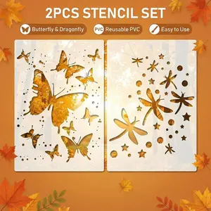 Reusable Butterfly and Dragonfly Stencil Templates, Ideal for Painting, Brush Art, Crafts, Wall Art, Furniture, Canvas, DIY Projects
