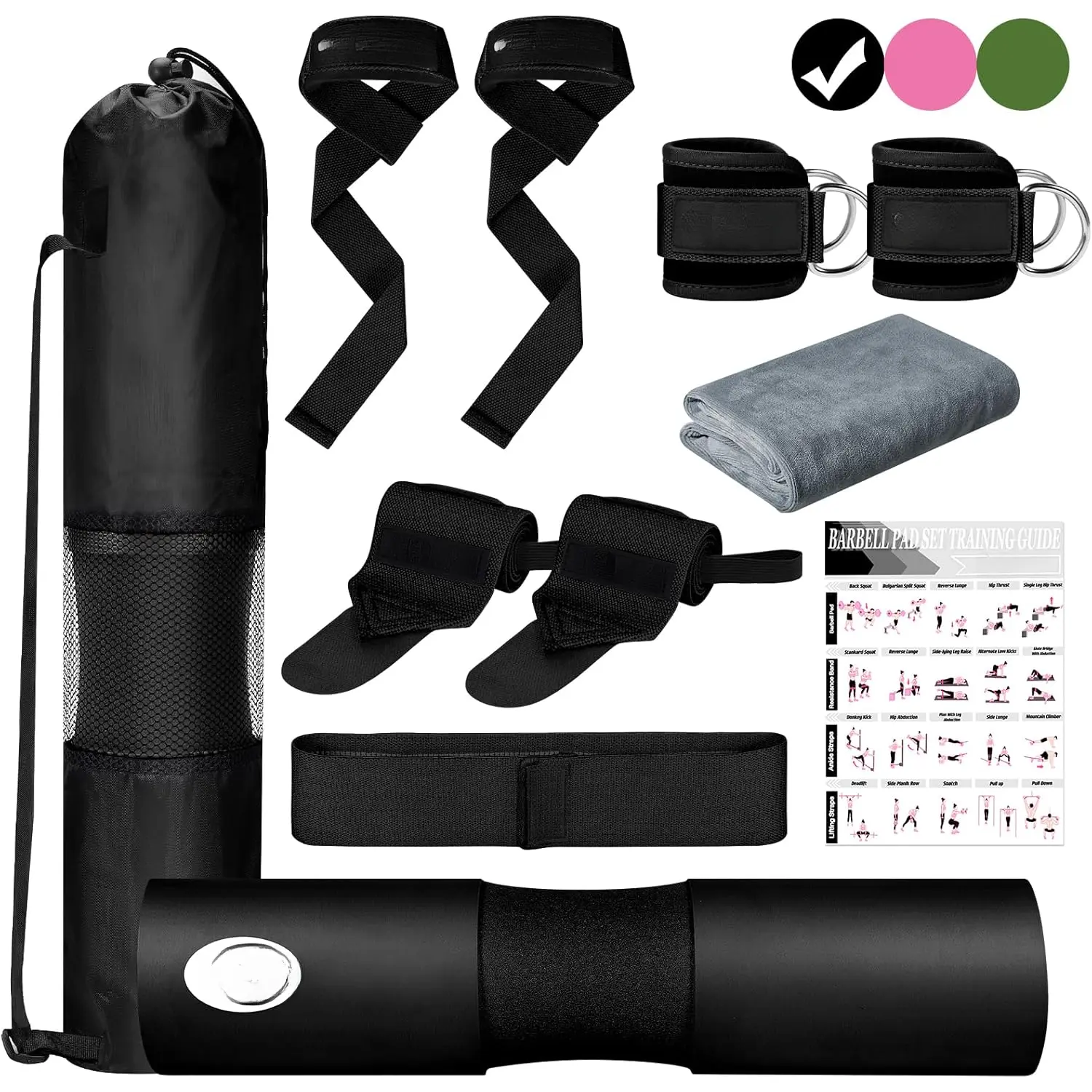 Barbell Pad Set:  Thrusts Pad for Squats Weight Lifting Gym Equipment Accessories