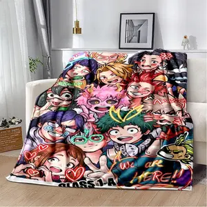 My Hero Academia Deku Bakugo 3D Blanket Ultra Soft Flannel Cozy Warm Bedroom Couch Sofa Home Travel Picnic Throw Cover Decor Decorative Throw Perfect Birthday Gift Christmas Gift for Anime Fans Kids Teens Boys Girls Plus Ultra Style