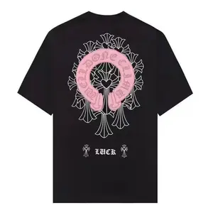 Men's 2026 Spring Refresh Classic Fit T-Shirt Horseshoe Gothic Graphic Print High Street Casual Tee Cotton Breathable Short Sleeve Streetwear Top - Menswear, Fabric