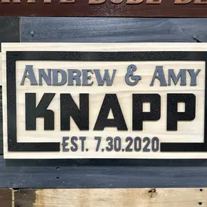 DESIGN (B) Wedding Sign Handmade with Personalized with Names & Date