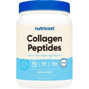 Nutricost Collagen Peptides Powder 1LB (454 G) - Grass Fed Bovine Collagen Hydrolysate (Unflavored)