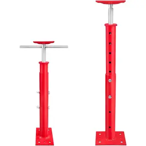 2 Pack Adjustable House Floor Jacks, 19"-38" Height Range Jack  for Leveling, 2-3 Ton Lod Capacity Heavy-Duty Basement Support Screw Jack for House Foundation, Stairs, Porches, Roof Beams, Red