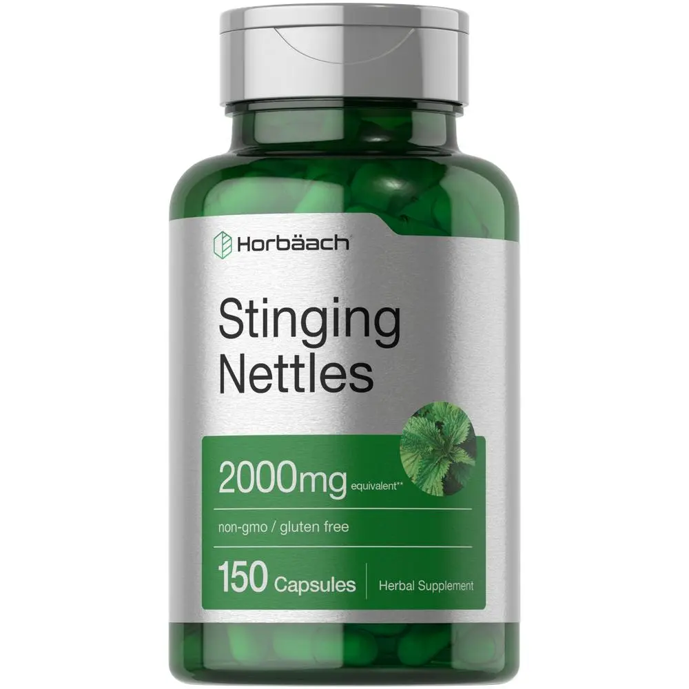 Horbäach Stinging Nettle Capsules 2000mg | 150 Count | Herbal Leaf Extract Supplement | Non-GMO, Gluten Free