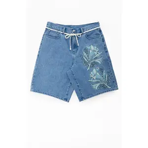 The Met Men's x Pacsun Moon Flask Lily Baggy Denim Shorts