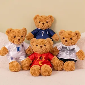 Soft Plush Teddy Bear Toy Wearing Football Jersey, Perfect Gift for Fans, Cute Teddy Bear, Unisex Soccer Mascot Doll, Ideal for Holidays, Cuddly Teddy Bear