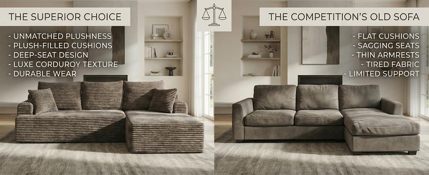 L-shaped living room sofa design featuring vacuum compression and all-foam construction; modular sofa with durable, comfortable upholstery; soft sofa cushion; no frame; sectional sofa suitable for the living room.