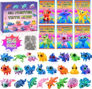 for Kids 24 Pcs 3D Printed Animals Toys with Valentine Cards Children's Valentine's Day Toys for Classroom Exchange Party Favors Gift for Boys Girls Toddlers