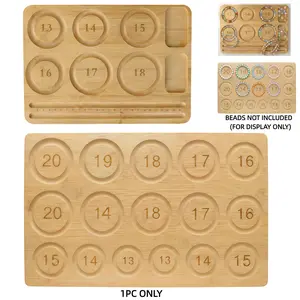Bracelet Sizing Bead Board for Jewelry Making, Bamboo Beading Layout Board with 13-20cm Size Circles, DIY Bracelet Design Tool, Diy Beading Accessories, Includes 4 Non-Slip Pads