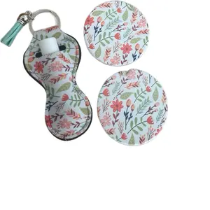 Car coaster and key fob set!  Car Cup Holder Coaster 2 Pack Absorbent Ceramic Universal Anti Slip Cork Base with Finger Notch for Cars SUVs Trucks Home Kitchen Office