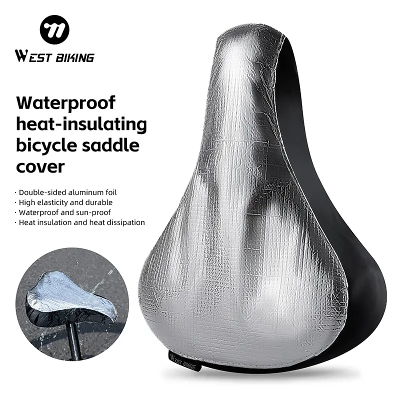 WEST BIKING Bicycle Saddle Cover.Waterproof Heat-insulating Bicycle Saddle Cover, Aluminum Foil Waterproof Bike Saddle Cover, Durable Seat Cover