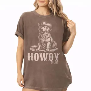 Comfort Colors Howdy Golden Shirt, Western Golden Retriever Shirt, Gift for Golden Retriever Dog Lovers