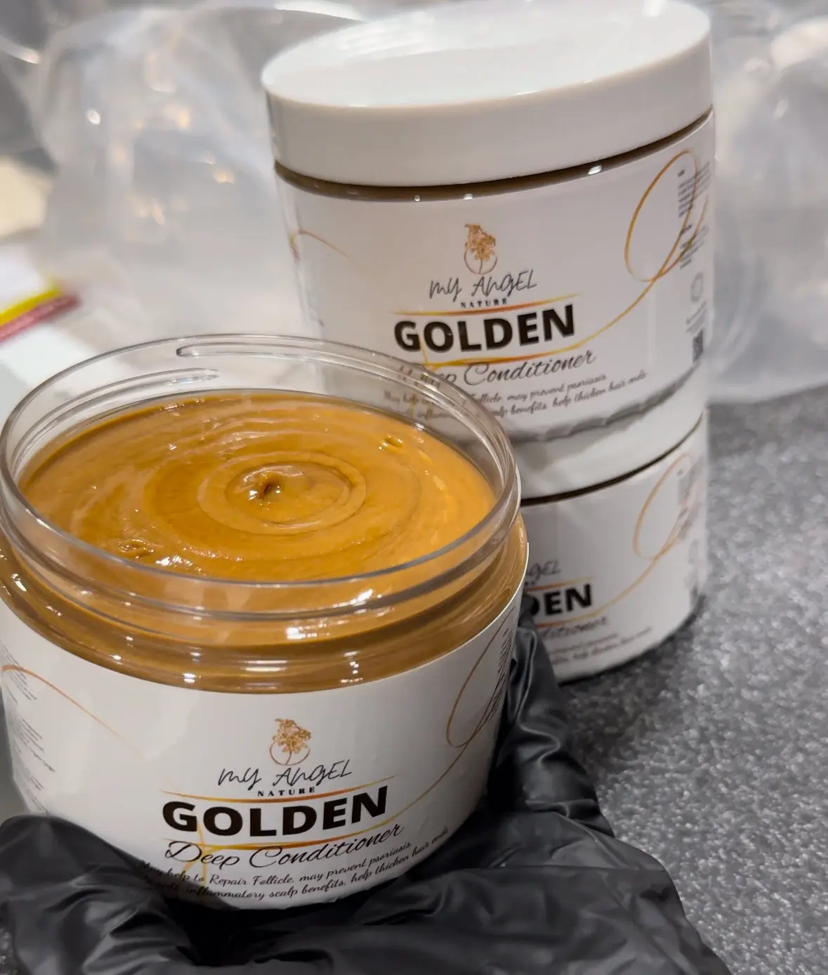 My Angel Golden Deep Conditioner - Organic Molasses Formula with Vitamins for scalp repair
